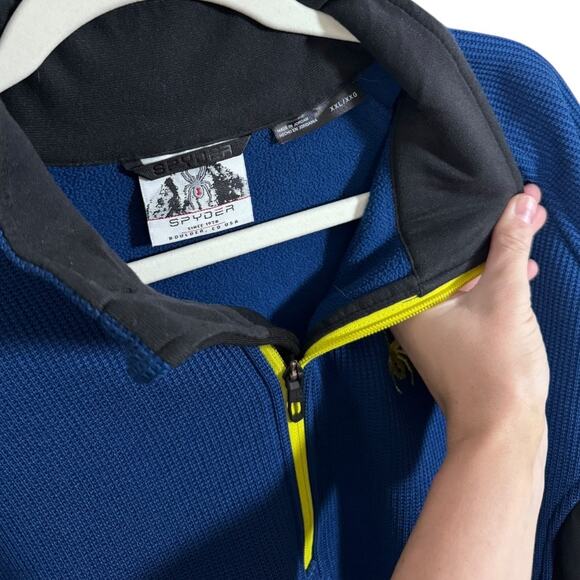 Spyder Mens Outbound Half Zip Pullover Jacket in Blue & Black - Size XXL - Picture 3 of 5
